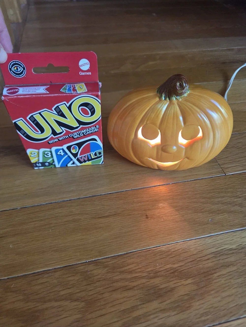 Vintagw Orange Ceramic Jack-O'-Lantern Accent Light